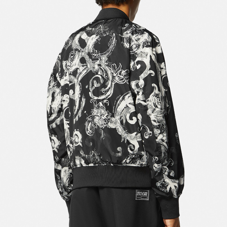 Sizing VERSACE JEANS COUTURE Logo Zip Reversible Bomber Jacket  Black E76GAS407-ECQS85-E899