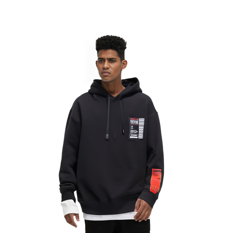 Details for VERSACE JEANS COUTURE Loose Fit Pullover Hoodie Black. 71GAI3H7-F0002-899