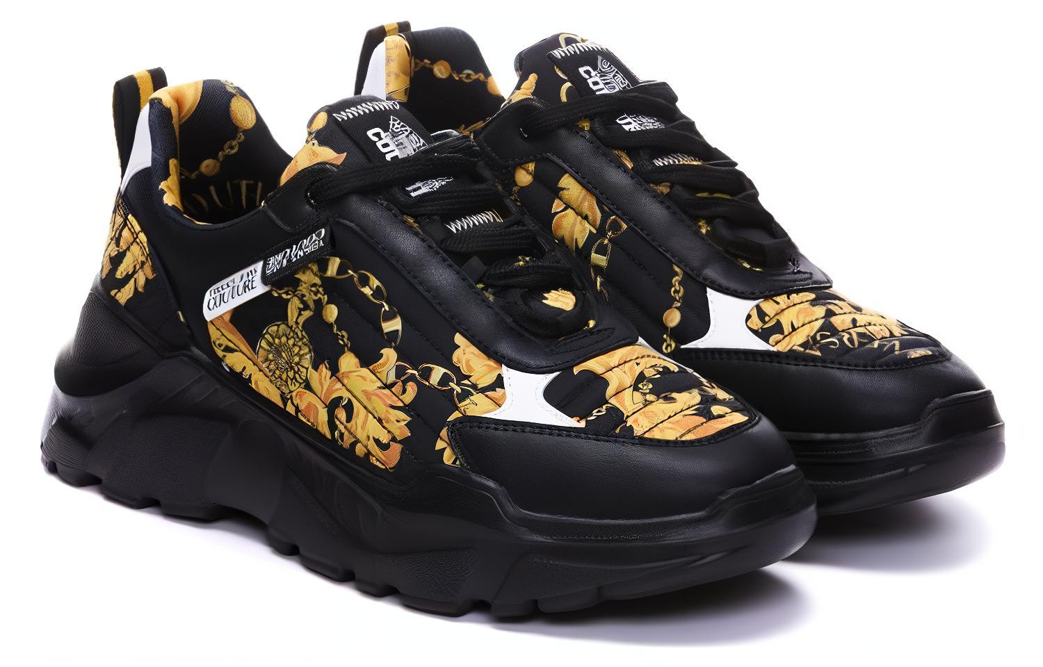Lookbook 范思哲牛仔高定低帮运动鞋‘黑色’ 75YA3SC7-ZS879_G89