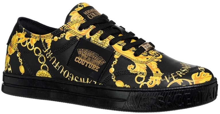 Versace Jeans Couture Low-Top Sneakers 'Black Chain Print' 75YA3SK9-ZP337_G89 Order Versace Jeans Couture Low-Top Sneakers 'Black Chain Print' 75YA3SK9-ZP337_G89