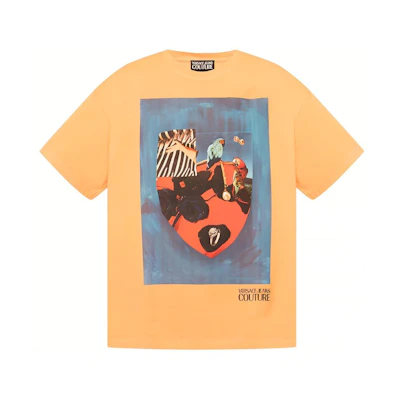 Versace Jeans Couture Multicolor Print T-shirt Orange B3GVA7L5-30295-602