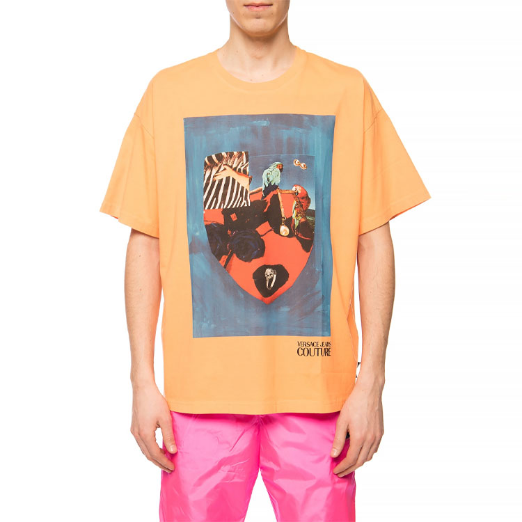 Lookbook Versace Jeans Couture Multicolor Print T-shirt Orange B3GVA7L5-30295-602