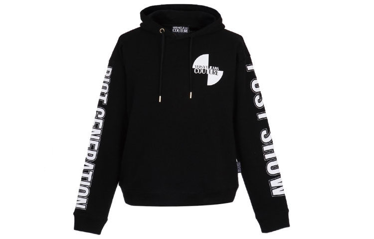 Order 베르사체 진 꾸튀르 프린트 블랙 스웨트셔츠 B7GUA7FL-30216-899