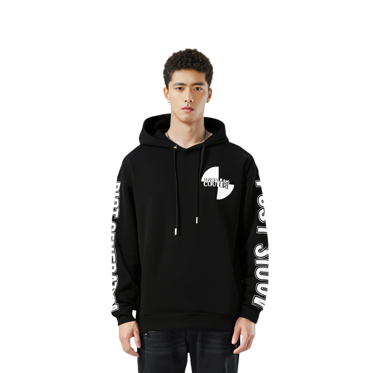 Shop 베르사체 진 꾸튀르 프린트 블랙 스웨트셔츠 B7GUA7FL-30216-899