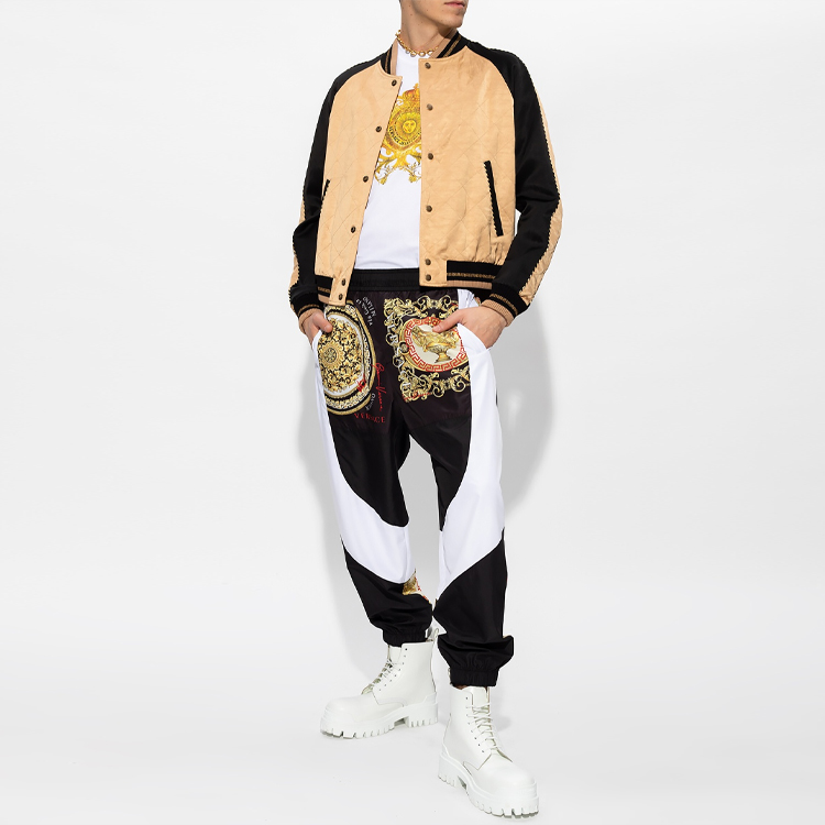 Details for VERSACE JEANS COUTURE Printed Cotton Crewneck T-Shirt White Gift Idea B3GWA750-30454-003