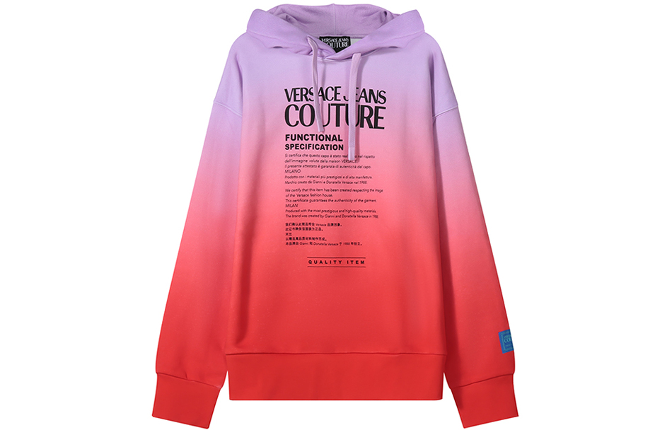 Order VERSACE JEANS COUTURE 紫漸層標誌印花連帽衫 SS22 72GAIP05-CF03P-OR9