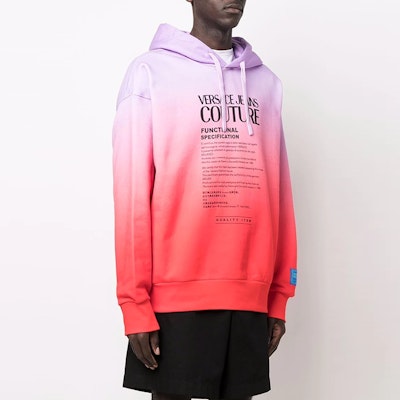VERSACE JEANS COUTURE 紫漸層標誌印花連帽衫 SS22 72GAIP05-CF03P-OR9 Purchase VERSACE JEANS COUTURE 紫漸層標誌印花連帽衫 SS22 72GAIP05-CF03P-OR9