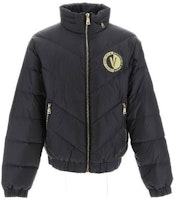 VERSACE JEANS COUTURE Quilted Logo Patch Zip Puffer Jacket Black 75GAUD05-CQN6D-899 VERSACE JEANS COUTURE Quilted Logo Patch Zip Puffer Jacket Black 75GAUD05-CQN6D-899