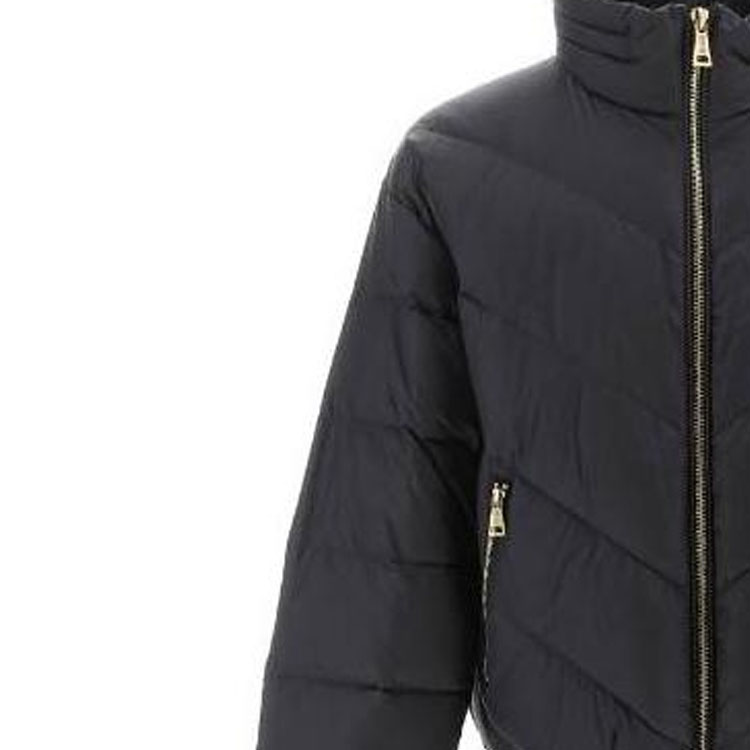 Sizing 베르사체 진스 꾸뛰르 퀼팅 로고 패치 집업 패딩 자켓 블랙 75GAUD05-CQN6D-899