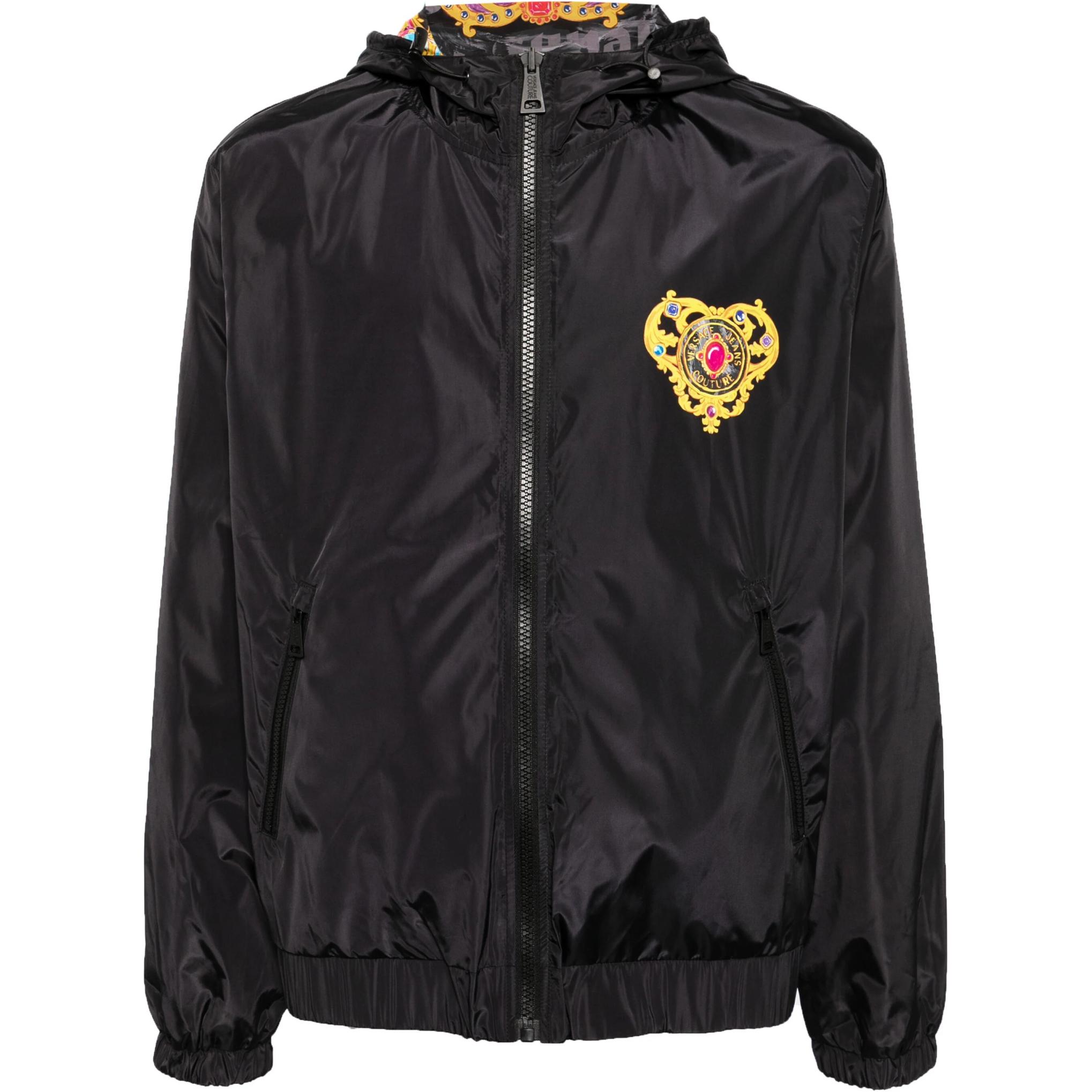 VERSACE JEANS COUTURE Reversible Logo Print Hoodie Jacket Black 76GAS405-CQ01S-899 圖 2