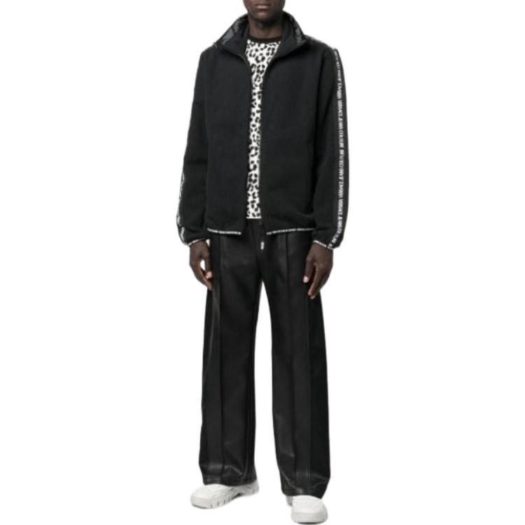 Shop 베르사체 진스 쿠튀르 사이드 레터 롱 슬리브 자켓 남성 블랙 73GAI319-F0014-899