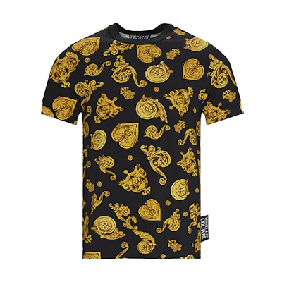VERSACE JEANS COUTURE SS20 Baroque Print T-Shirt Men Black - Gift Suggestion EB3GVB724-ESN600-E899