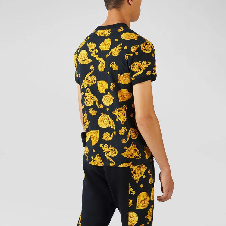 Details for VERSACE JEANS COUTURE SS20 Baroque Print T-Shirt Men Black - Gift Suggestion EB3GVB724-ESN600-E899