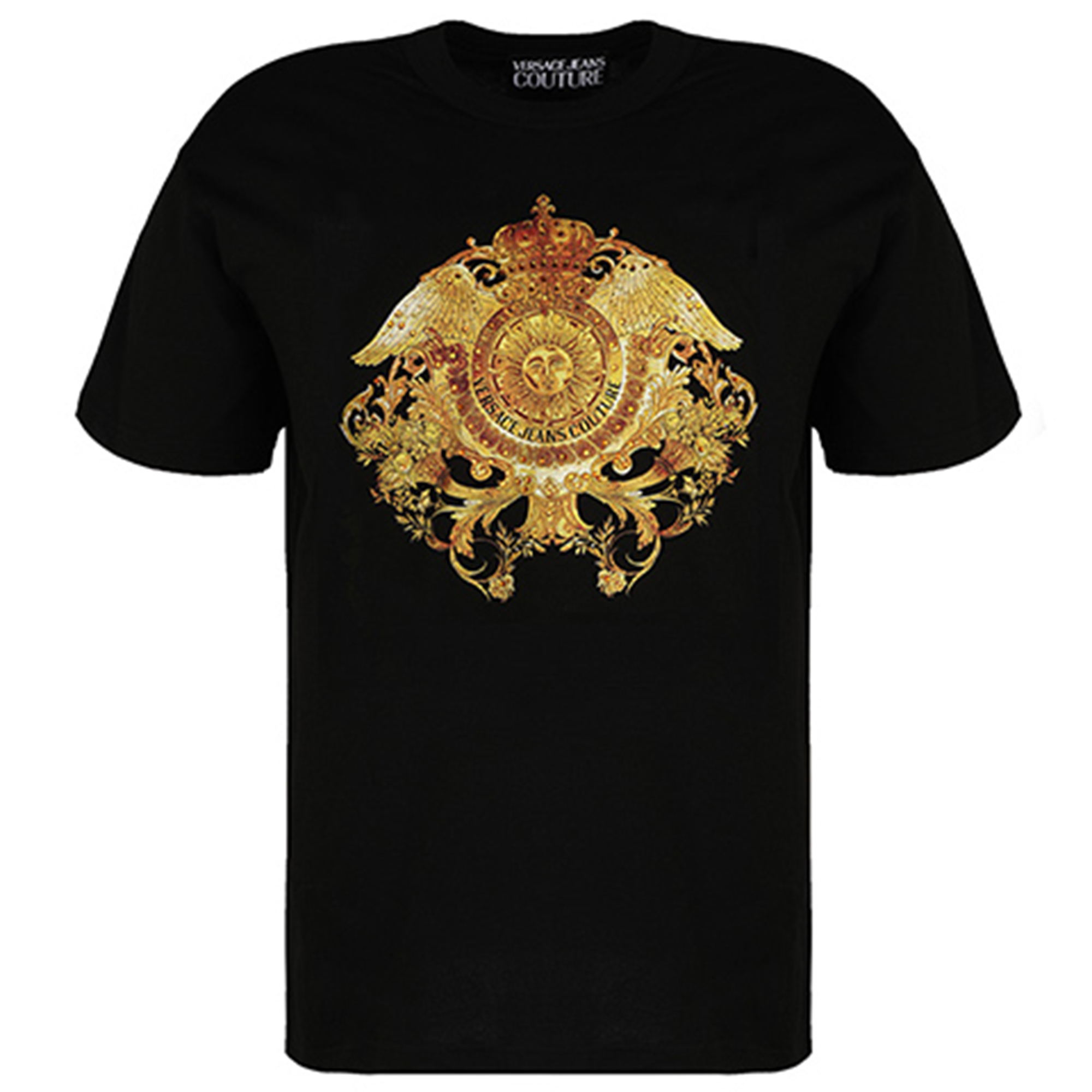 VERSACE JEANS COUTURE SS21 Baroque Print T-Shirt Black - Fashion. B3GWA740-11620-889