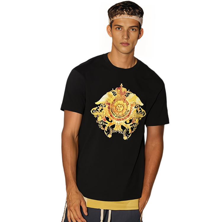 Details for VERSACE JEANS COUTURE SS21 Black Graphic Print Crewneck T-Shirt B3GWA740-WUP601
