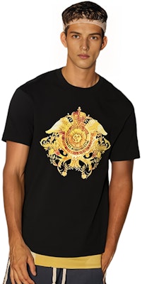 VERSACE JEANS COUTURE SS21 Black Graphic Print Crewneck T-Shirt B3GWA740-WUP601 Details for VERSACE JEANS COUTURE SS21 Black Graphic Print Crewneck T-Shirt B3GWA740-WUP601