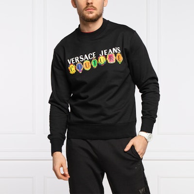 Sudadera Negra de Manga Larga con Estampado de Logo VERSACE JEANS COUTURE SS21 B7GWA7PC-30456-899 Details for Sudadera Negra de Manga Larga con Estampado de Logo VERSACE JEANS COUTURE SS21 B7GWA7PC-30456-899