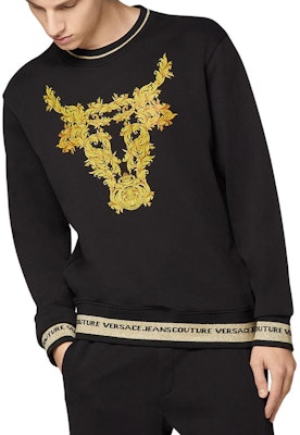 베르사체 진 쿠튀르 SS21 황소 프린트 롱슬리브 코튼 스웨트셔츠 블랙. B7GWA7TV-30318-K42 Purchase 베르사체 진 쿠튀르 SS21 황소 프린트 롱슬리브 코튼 스웨트셔츠 블랙. B7GWA7TV-30318-K42