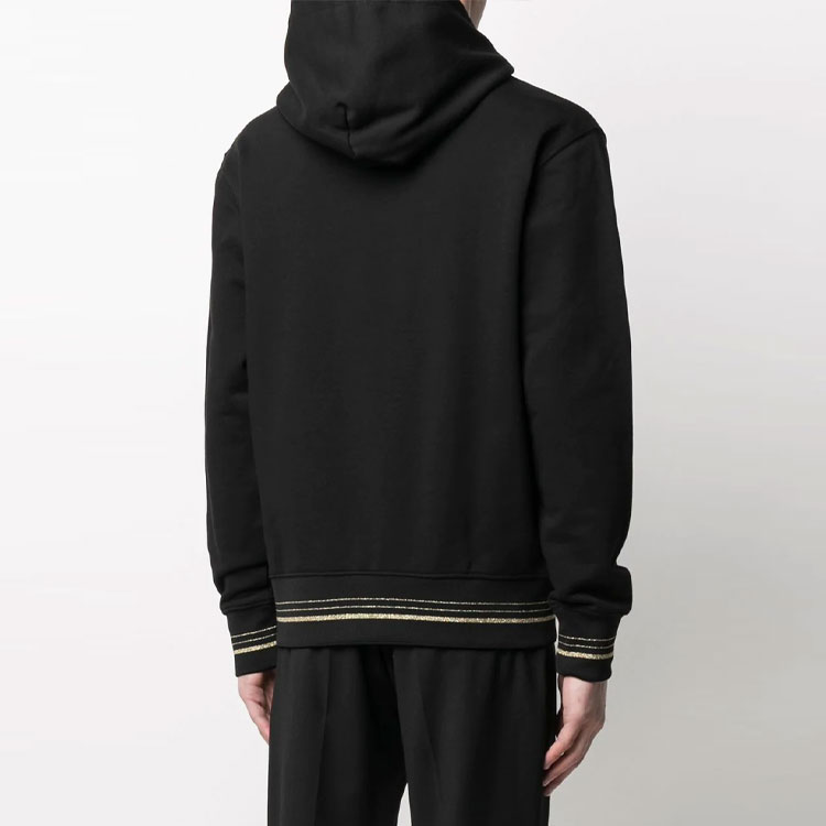 Details for 베르사체 진즈 꾸뛰르 SS21 골드 로고 프린트 후디 블랙 B7GWA7TX-30318-K42