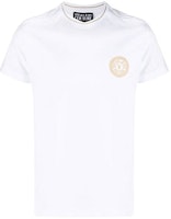 VERSACE JEANS COUTURE SS21 Metallic Logo Embroidered White Tee B3GWA7TF-30319-K41 VERSACE JEANS COUTURE SS21 Metallic Logo Embroidered White Tee B3GWA7TF-30319-K41