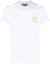 Order VERSACE JEANS COUTURE SS21 Metallic Logo Embroidered White Tee B3GWA7TF-30319-K41
