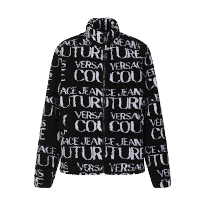 VERSACE JEANS COUTURE SS22 Black Logo Print Long-Sleeve Jacket. 73GAS412-U0008-899