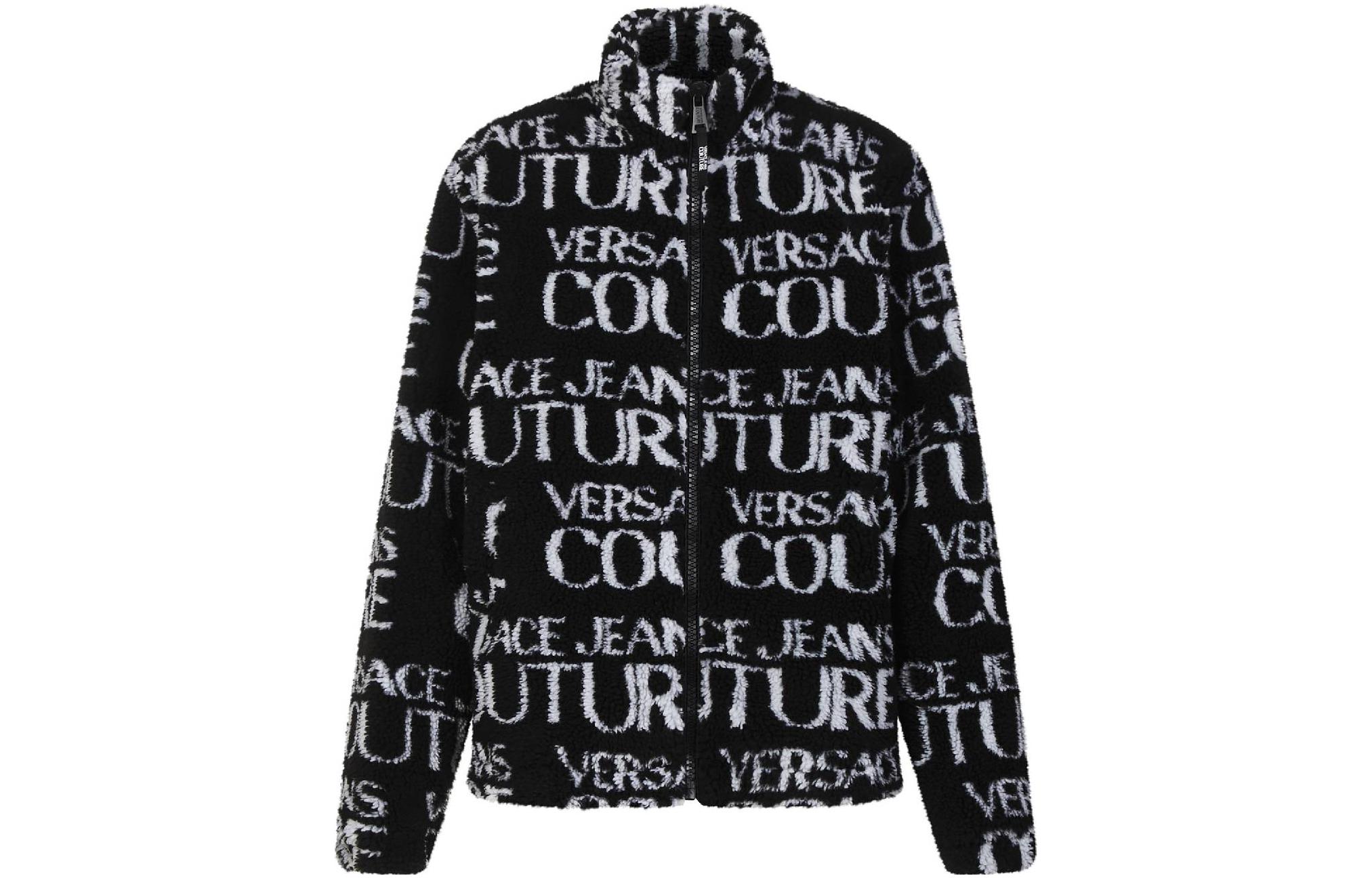 Order VERSACE JEANS COUTURE SS22  Black Logo Print Long-Sleeve Jacket. 73GAS412-U0008-899