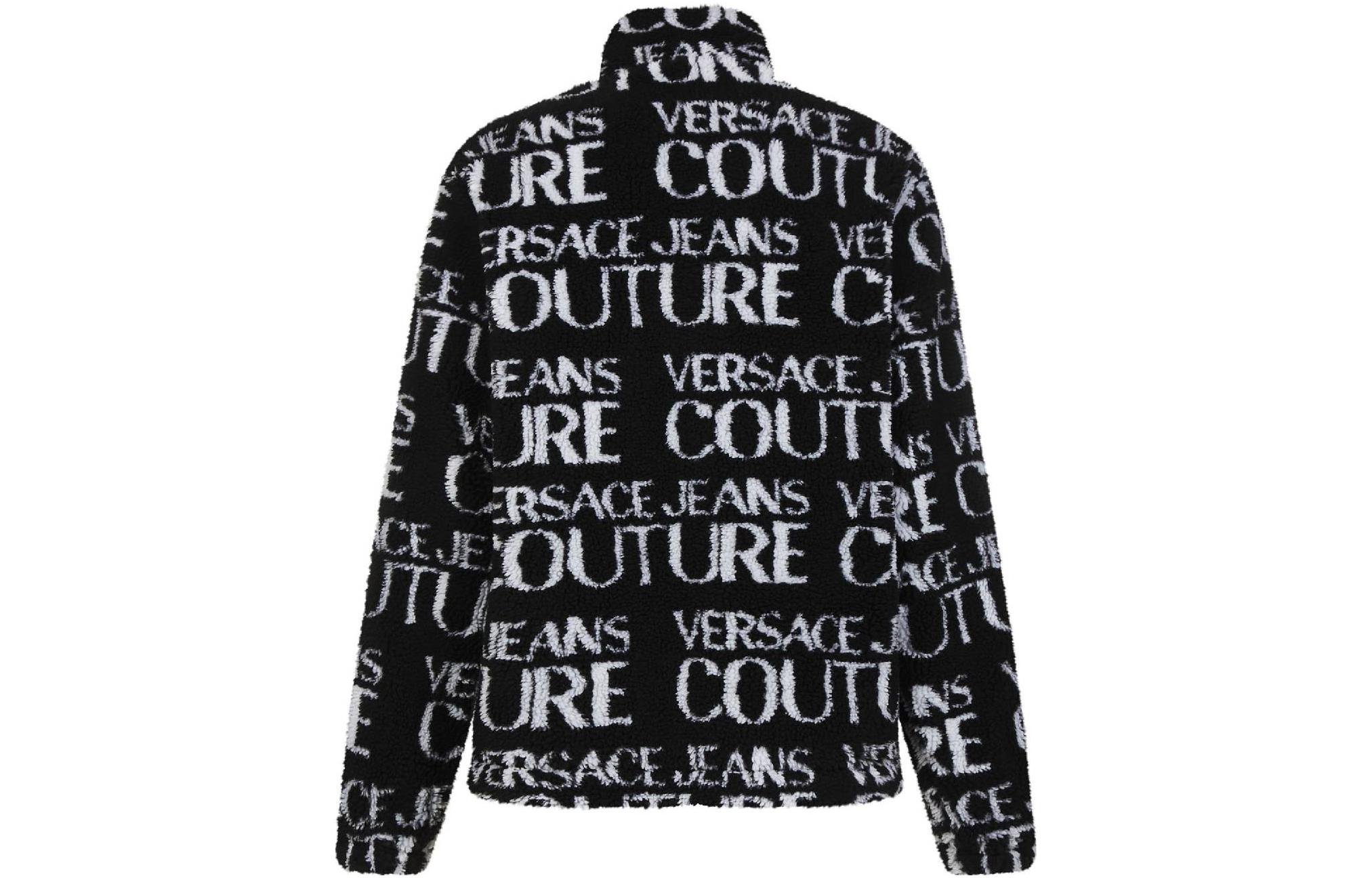 Lookbook VERSACE JEANS COUTURE SS22  Black Logo Print Long-Sleeve Jacket. 73GAS412-U0008-899