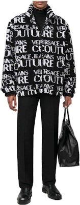 VERSACE JEANS COUTURE SS22 Black Logo Print Long-Sleeve Jacket. 73GAS412-U0008-899 Shop VERSACE JEANS COUTURE SS22 Black Logo Print Long-Sleeve Jacket. 73GAS412-U0008-899