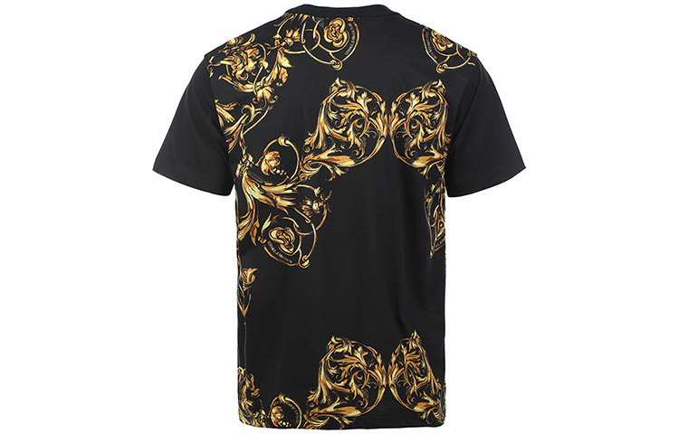 Lookbook VERSACE JEANS COUTURE SS22  Black Printed Crewneck T-Shirt Gift Idea 72GAH6R9-JS049-G89