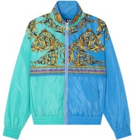 VERSACE JEANS COUTURE SS22 Green Colorblock Patterned Jacket. E72GAS41D-ECQS28-EG12 VERSACE JEANS COUTURE SS22 Green Colorblock Patterned Jacket. E72GAS41D-ECQS28-EG12