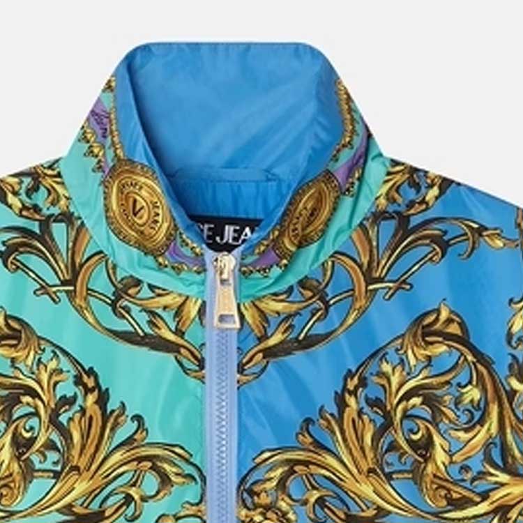 Sizing Jaket Pola Colorblock Hijau VERSACE JEANS COUTURE SS22. E72GAS41D-ECQS28-EG12