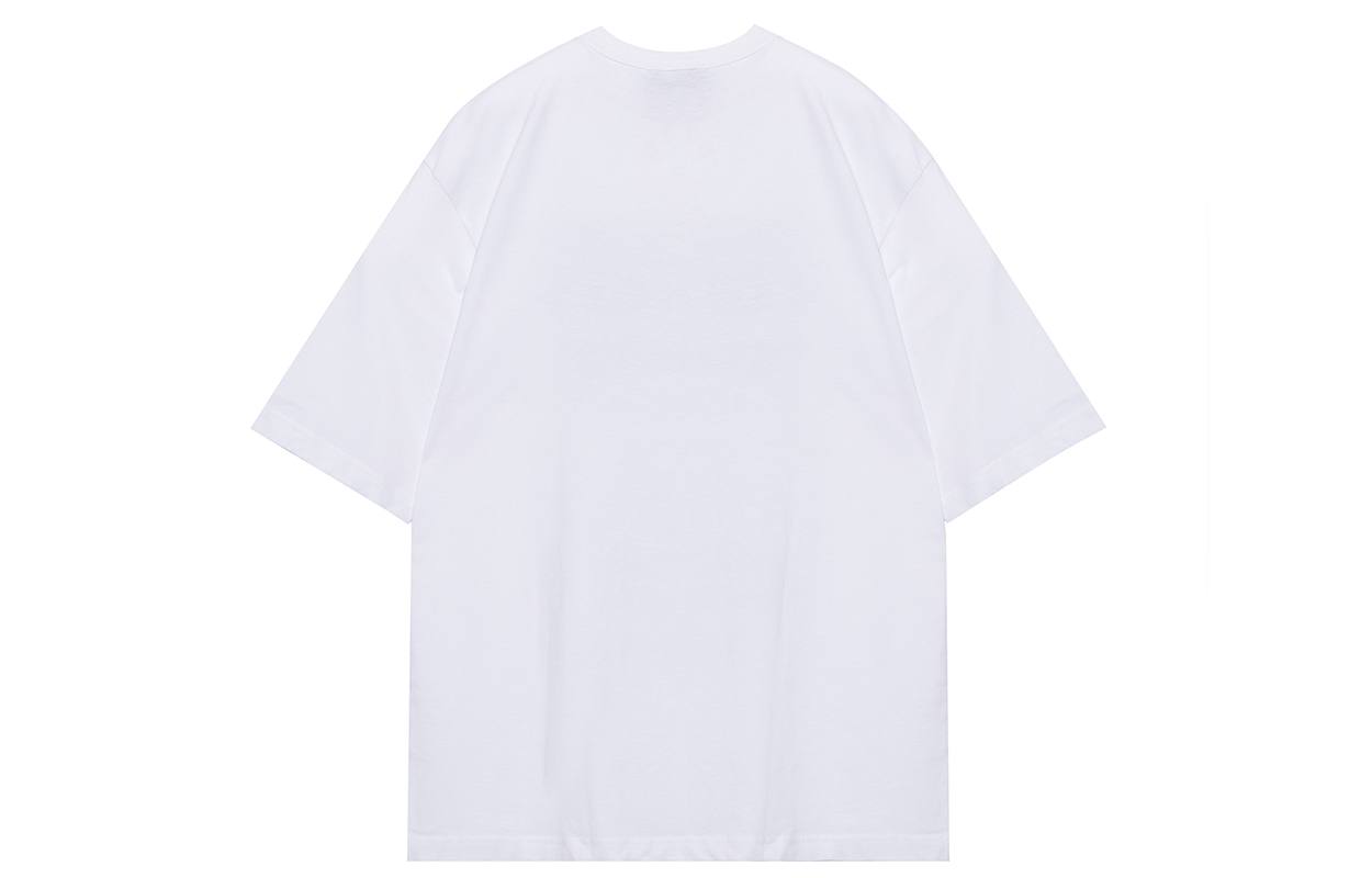 Lookbook VERSACE JEANS COUTURE SS22 白色圓領圖案印花短袖T恤。 72GAHT21-CJ00O-003