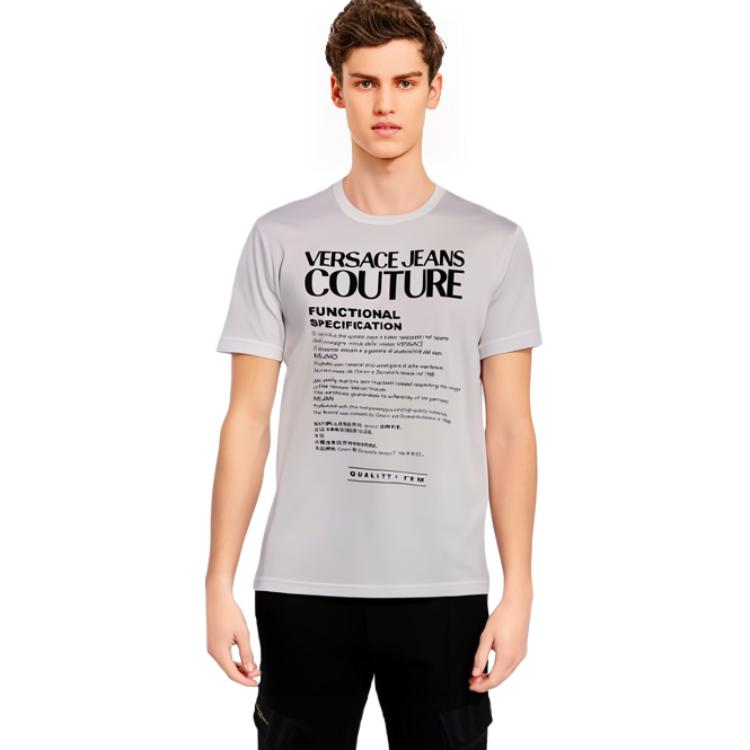 Purchase VERSACE JEANS COUTURE SS22 白色圓領圖案印花短袖T恤。 72GAHT21-CJ00O-003