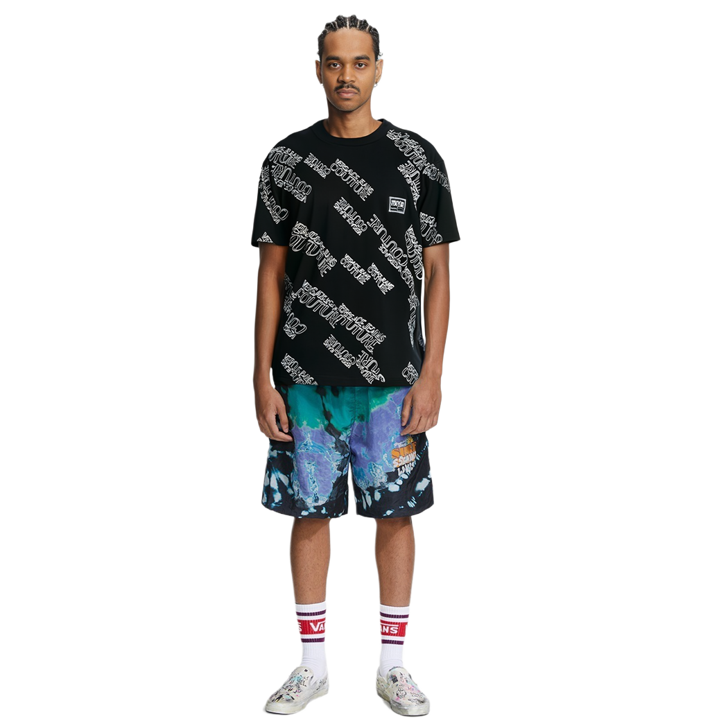 Purchase VERSACE JEANS COUTURE SS22 Baju-T Cetakan Logo Hitam Lelaki yang Berfesyen 72GAH6R3-JS043-899