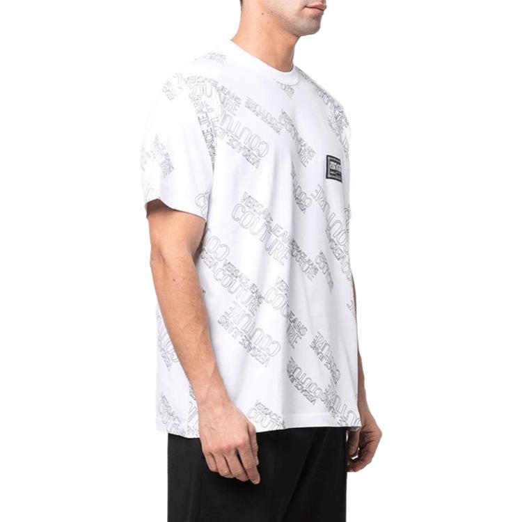Purchase VERSACE JEANS COUTURE SS22 Baju-T Cetakan Logo Putih. 72GAH6R3-JS043-003