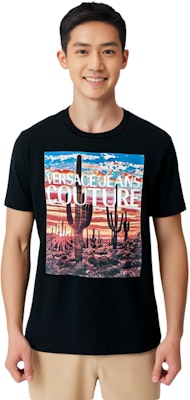 VERSACE JEANS COUTURE SS22 Alphabet Print Black T-Shirt Fashion. E72GAHP11-ECJWAP-899 Purchase VERSACE JEANS COUTURE SS22 Alphabet Print Black T-Shirt Fashion. E72GAHP11-ECJWAP-899