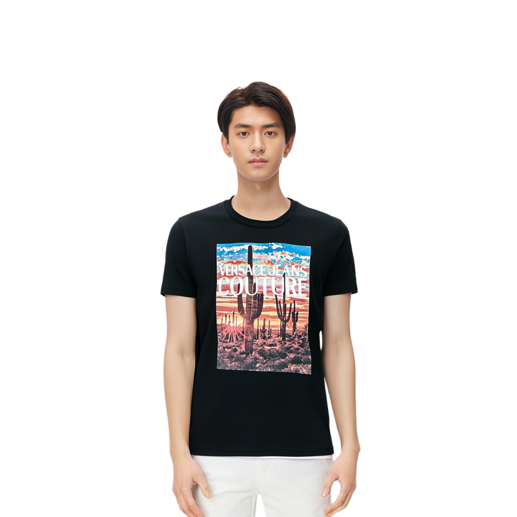 Details for VERSACE JEANS COUTURE SS22 Alphabet Print Black T-Shirt  Fashion. E72GAHP11-ECJWAP-899