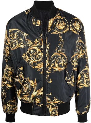 VERSACE JEANS COUTURE SS22 Baroque Print Zip Bomber Jacket Black Men 72GAS4D7-CQS24-G89 Order VERSACE JEANS COUTURE SS22 Baroque Print Zip Bomber Jacket Black Men 72GAS4D7-CQS24-G89