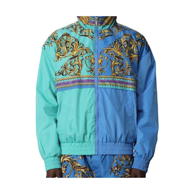 VERSACE JEANS COUTURE SS22 Baroque Print Zip Jacket Men’s Blue A035685X000-BLUE
