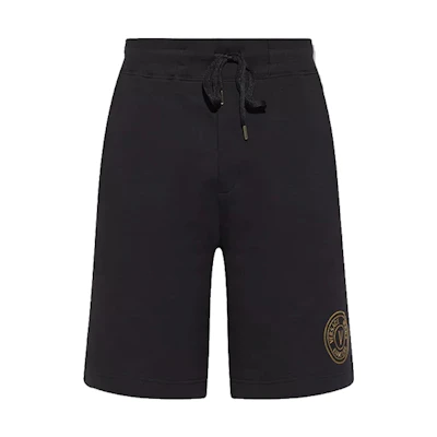 Versace Jeans Couture SS22 Black Casual Pants with V-Emblem for Men. 72GADT03-72UP327-G89