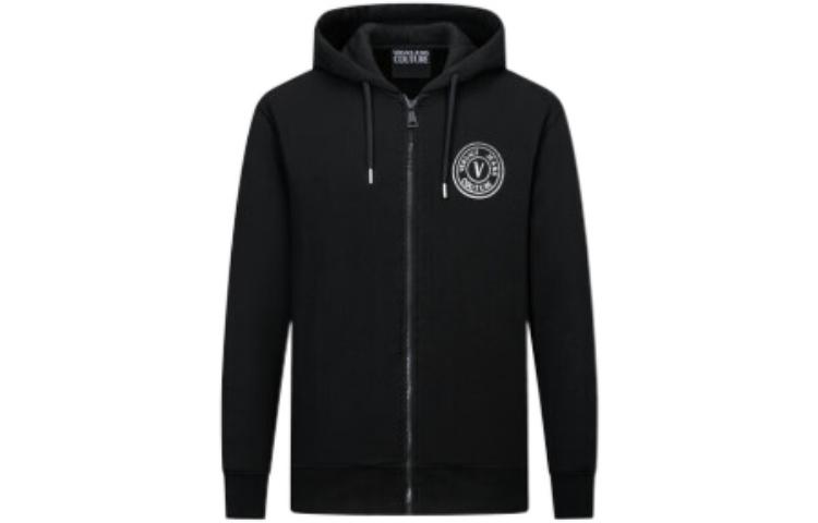 Order VERSACE JEANS COUTURE SS22 黑色絨裡連帽外套夾克。 73GAIT06-CF00T-C89