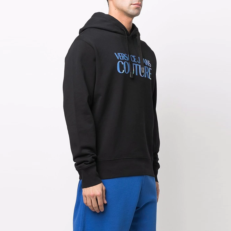 VERSACE JEANS COUTURE SS22 Black Logo Print Hoodie  Casual Long Sleeve. 72GAIP02-CF06P-OT5 圖 5