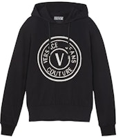VERSACE JEANS COUTURE SS22 Black Sweatshirt with Grey Letter Print . 73GAIT05-CF00T-C89 VERSACE JEANS COUTURE SS22 Black Sweatshirt with Grey Letter Print . 73GAIT05-CF00T-C89