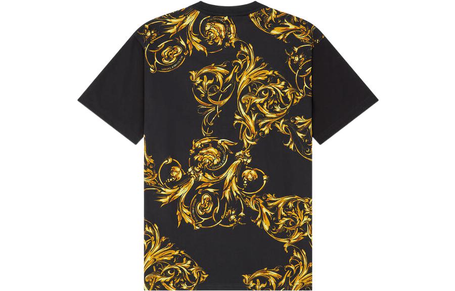 Lookbook VERSACE JEANS COUTURE SS22 Floral Crewneck T-Shirt Black . E72GAH6R9-EJS049-EG89