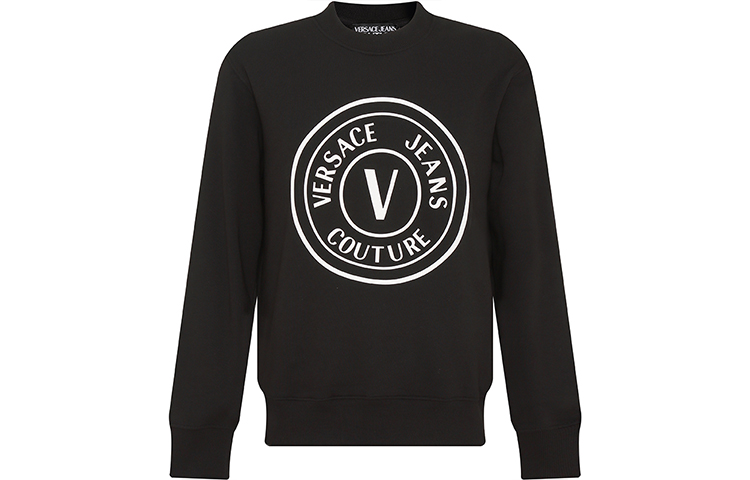 Order VERSACE JEANS COUTURE SS22 Logo Print Black Sweatshirt for Men. 73GAIT22-CF00T-0899
