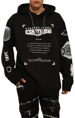 VERSACE JEANS COUTURE SS22 黑色抽繩連帽衫 男士 logo印花衛衣 73GAIT19-CF00O-899 Shop VERSACE JEANS COUTURE SS22 黑色抽繩連帽衫 男士 logo印花衛衣 73GAIT19-CF00O-899