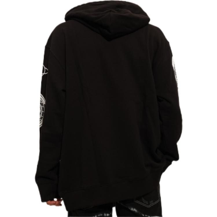 Purchase VERSACE JEANS COUTURE SS22 黑色抽繩連帽衫 男士 logo印花衛衣 73GAIT19-CF00O-899