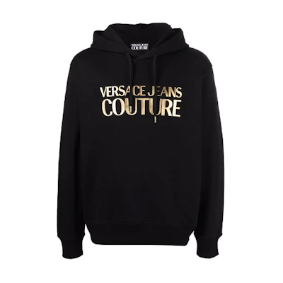 VERSACE JEANS COUTURE SS22 Logo Print Hoodie Men’s Black. 72GAIT01-CF01T-G89