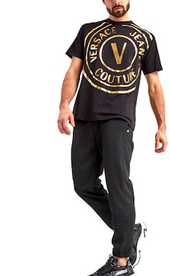 Camiseta Negra VERSACE JEANS COUTURE SS22 con Logo Metálico. 72GAHT16-CJ00O-G89 Details for Camiseta Negra VERSACE JEANS COUTURE SS22 con Logo Metálico. 72GAHT16-CJ00O-G89